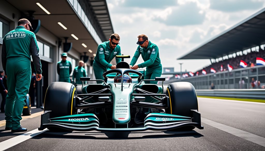 honda annonce une nouvelle mise à jour moteur pour l'équipe aston martin lors du grand prix des pays-bas en formule 1, visant à améliorer les performances et la compétitivité sur le circuit.