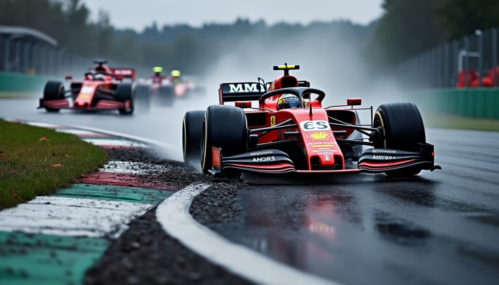 revivez en vidéo la sortie de piste spectaculaire et l'abandon prématuré de george russell dès le premier tour du grand prix de spa en formule 1.