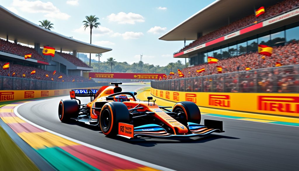 suivez en direct le grand prix d'espagne de formule 1 avec la pole position de lando norris. ne manquez aucune action, résultats et temps forts de la course en live.